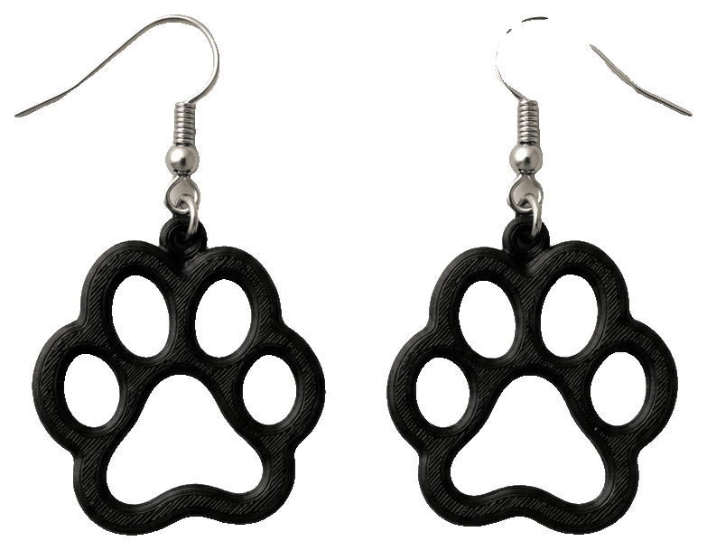 paw earrings — 3D-printed earrings