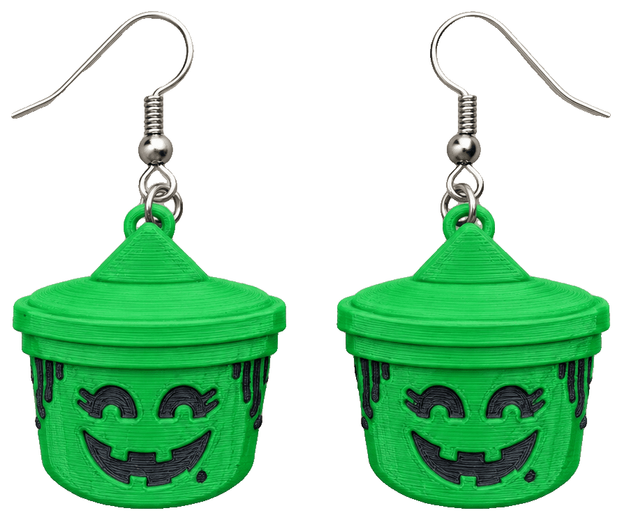 McDonalds Halloween Buckets (keychain, earring, pin, coaster, magnet) — 3D-printed earrings