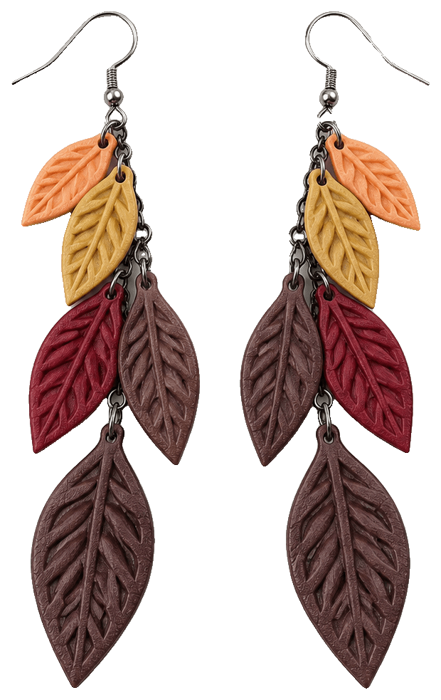 Falling Leaves Earrings — 3D-printed earrings