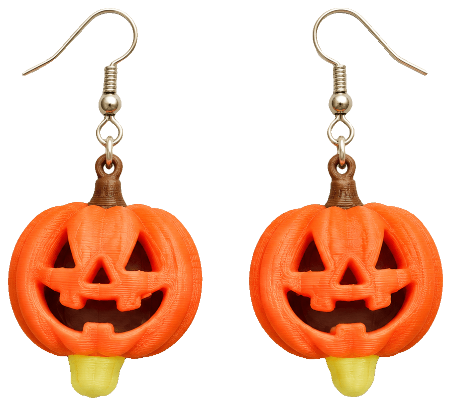 Carved Pumpkin Ear ring — 3D-printed earrings