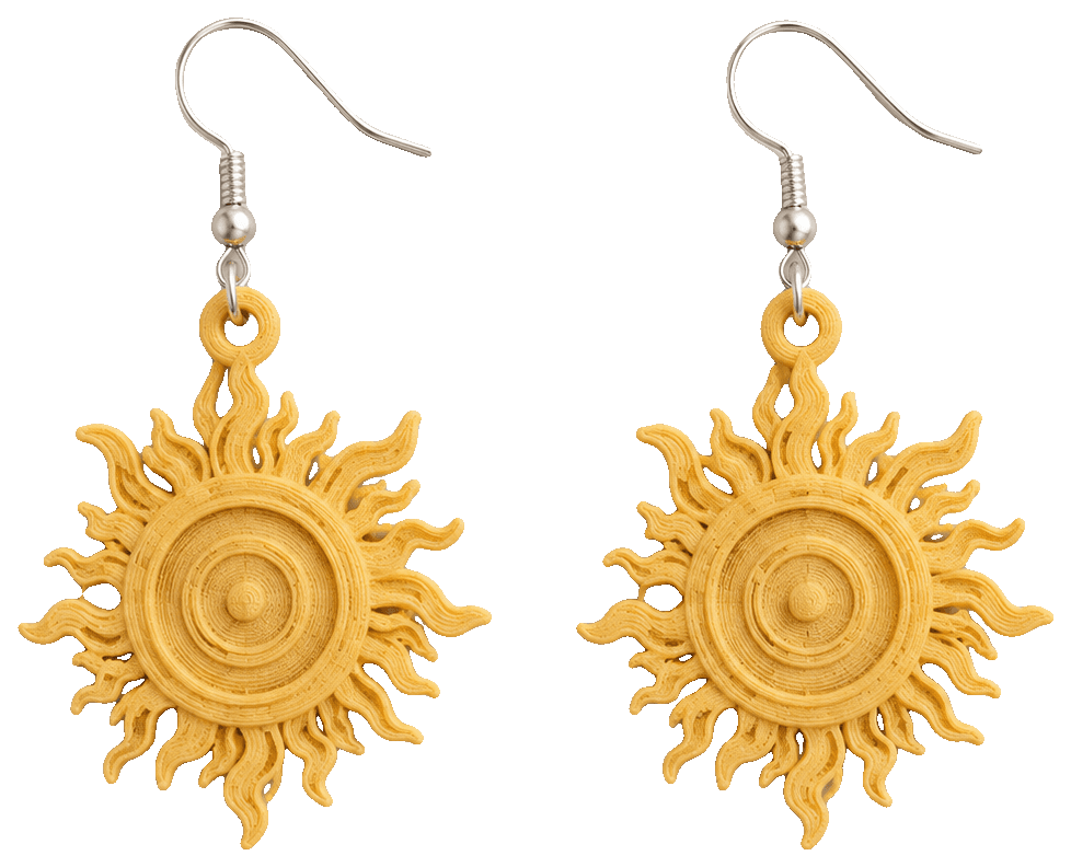 Sun Earrings by Brithawkes — 3D-printed earrings