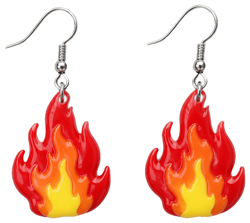Fire flame earrings — 3D-printed earrings