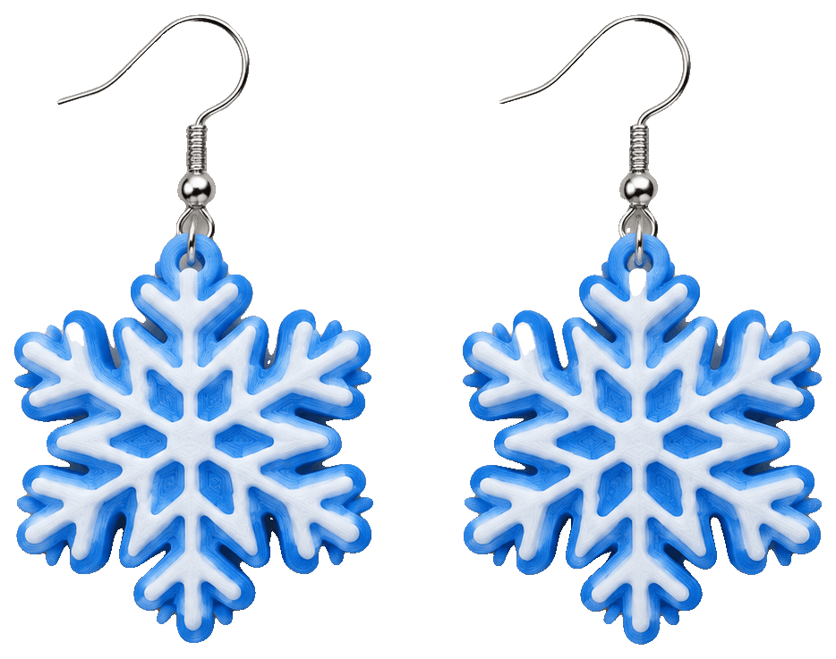 snowflake earring by geoff.pedder — 3D-printed earrings