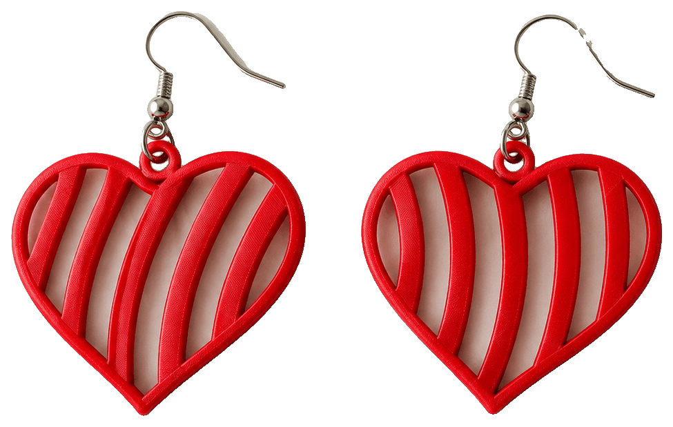 Heart earring by sgenos — 3D-printed earrings