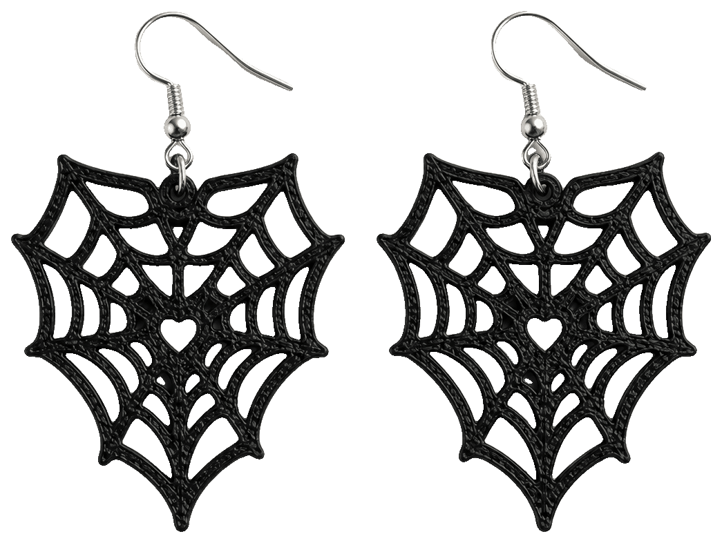 Heart Web Earring Halloween — 3D-printed earrings