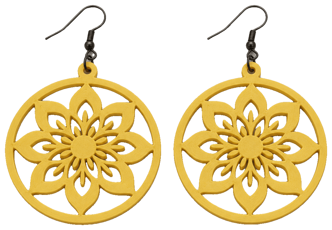 Round Flower earrings — 3D-printed earrings