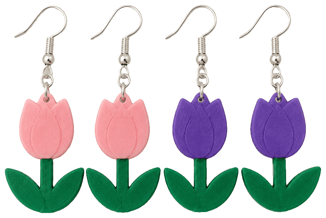 Tulip Earrings — 3D-printed earrings