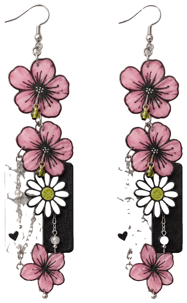 Flower Earrings by dohara1985 — 3D-printed earrings