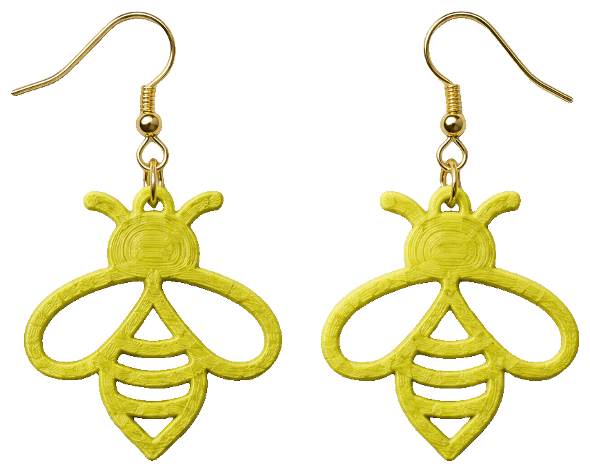 bee earring — 3D-printed earrings