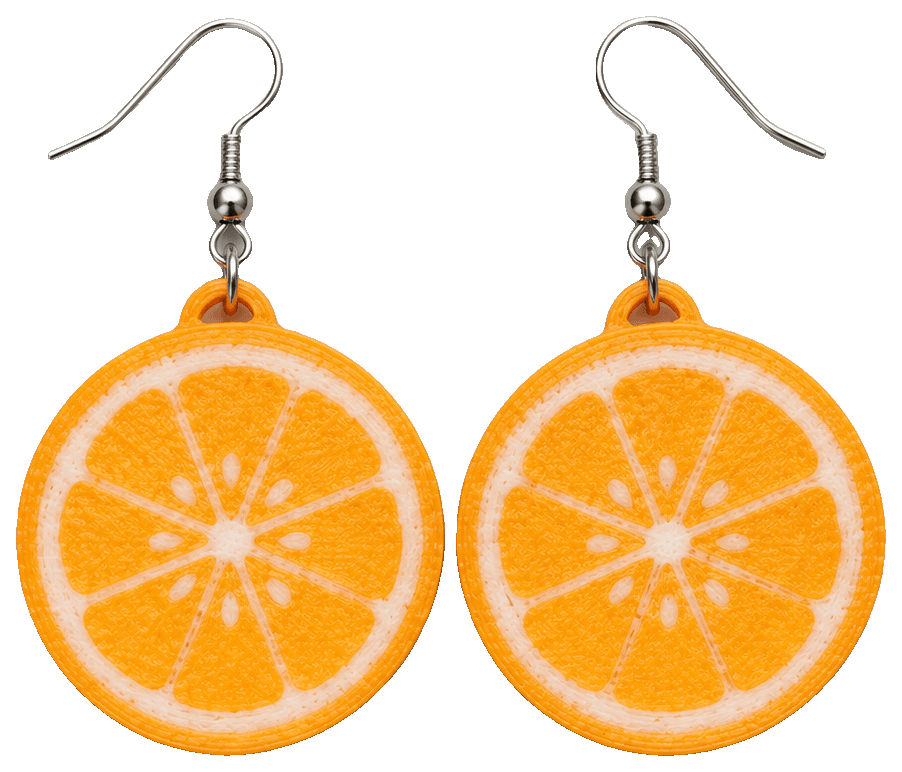 Orange Earrings — 3D-printed earrings