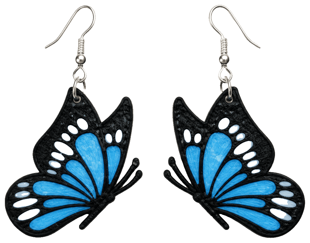 Flutter Wing Earrings by Kt's Glitter Bar — 3D-printed earrings