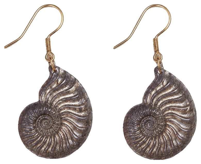 Seashell Nautilus Earrings — 3D-printed earrings
