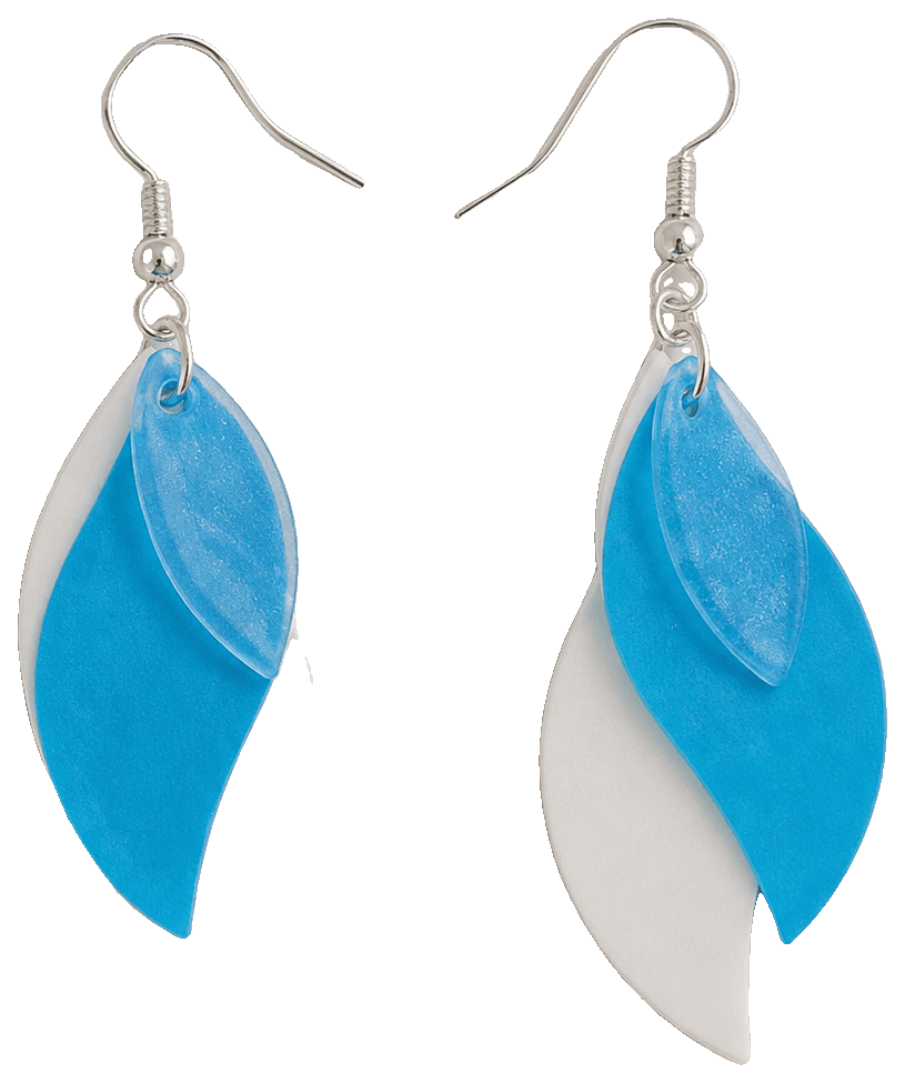 Layered Leaf Earrings — 3D-printed earrings