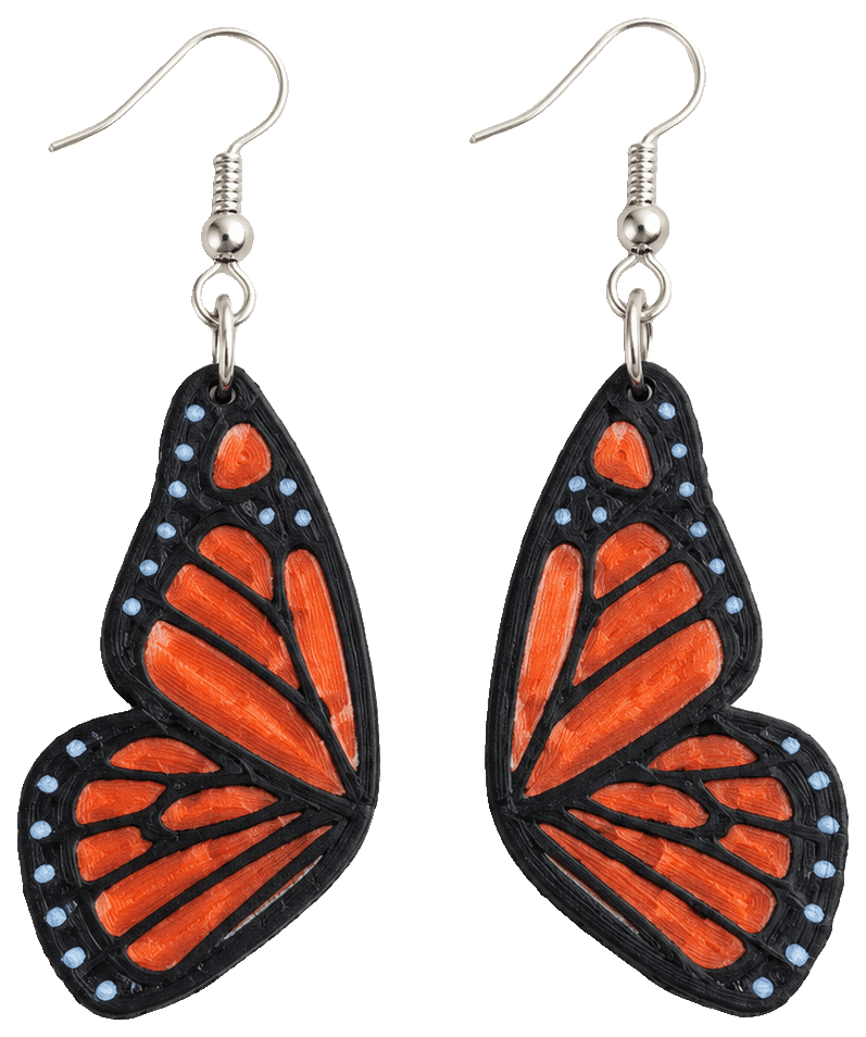 Flutter Wing Wing Earrings - 9 Different Styles — 3D-printed earrings
