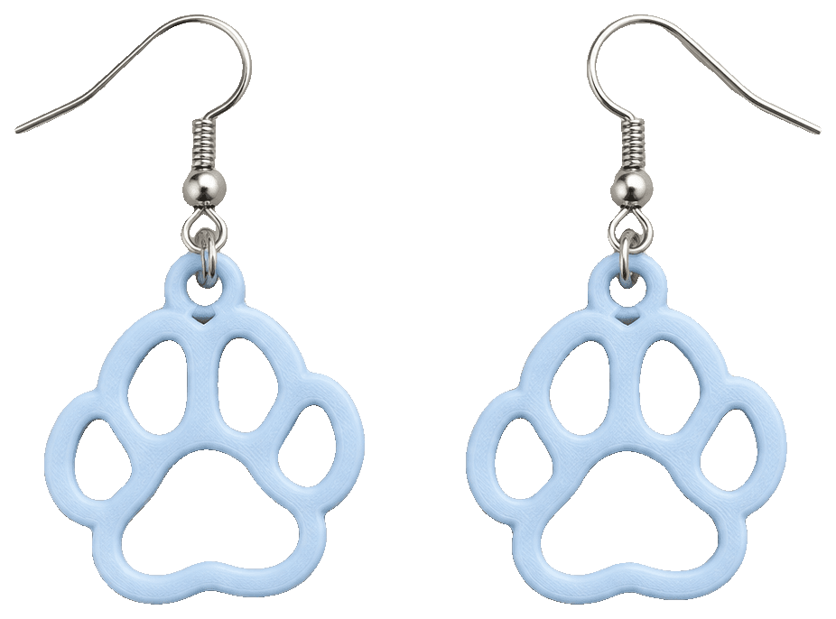 Paw Print Earring — 3D-printed earrings