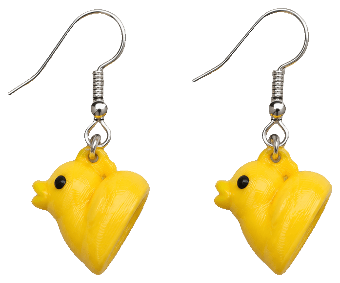 pair of duck earrings — 3D-printed earrings