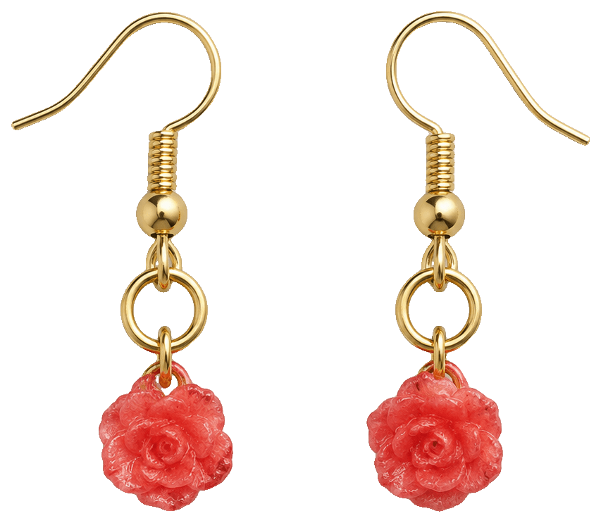 Rose earrings/necklace charm — 3D-printed earrings