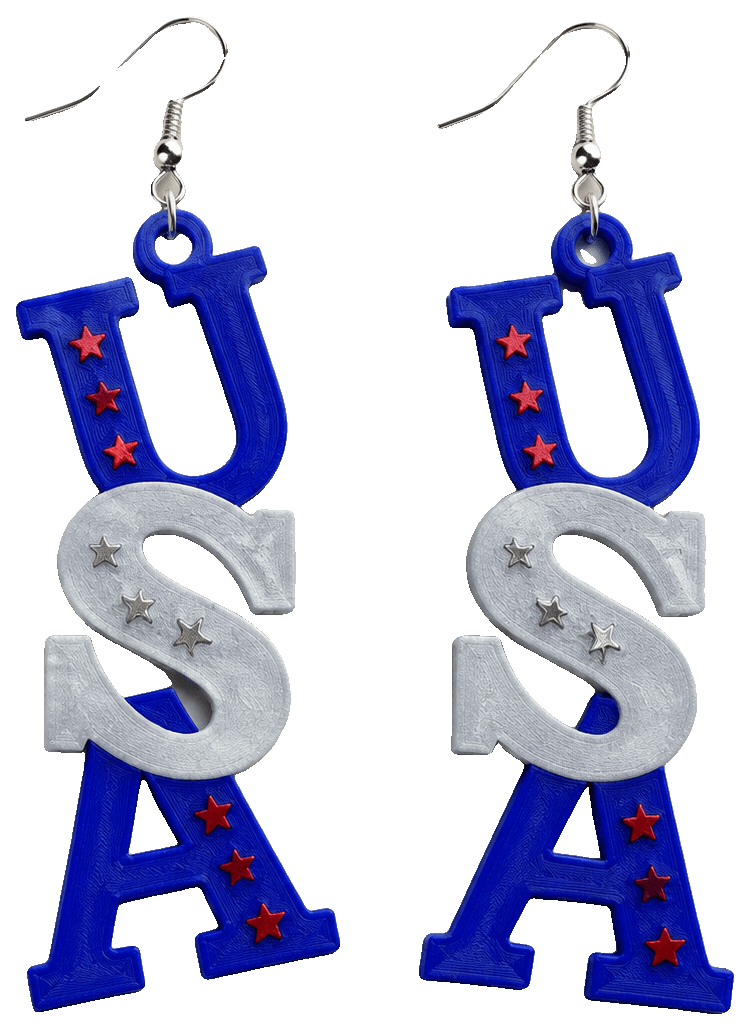 USA Ear Rings — 3D-printed earrings