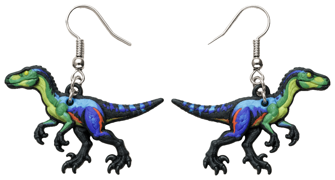 Velociraptor - Dino Earrings — 3D-printed earrings