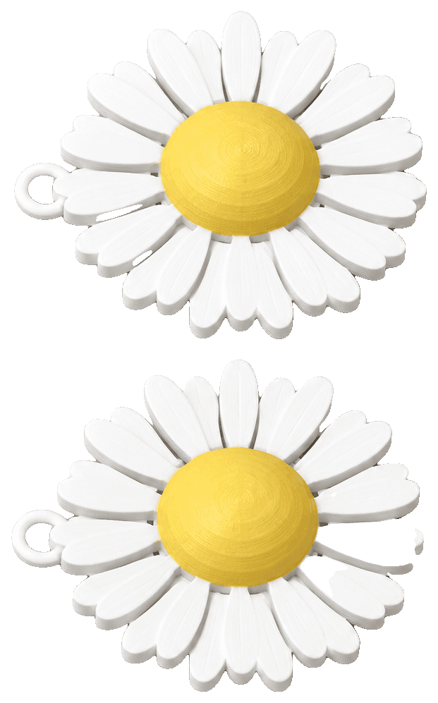 Daisy Earrings by The_Wild_Vessel — 3D-printed earrings