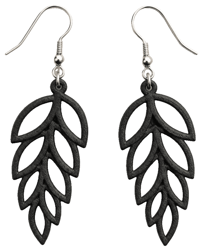 Leafline – Necklace & Earrings — 3D-printed earrings