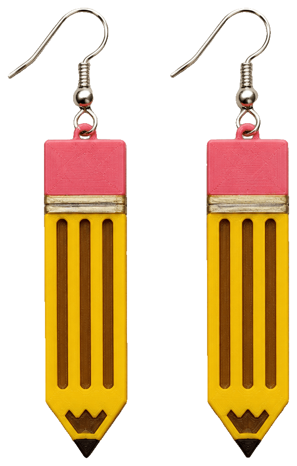 Pencil earrings by jdicerchio — 3D-printed earrings