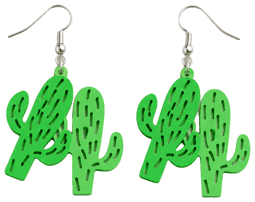 Cactus Earring — 3D-printed earrings