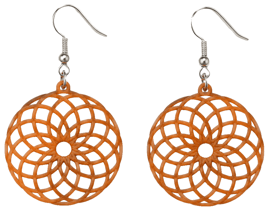 Sacred Geometry earring - Torus — 3D-printed earrings