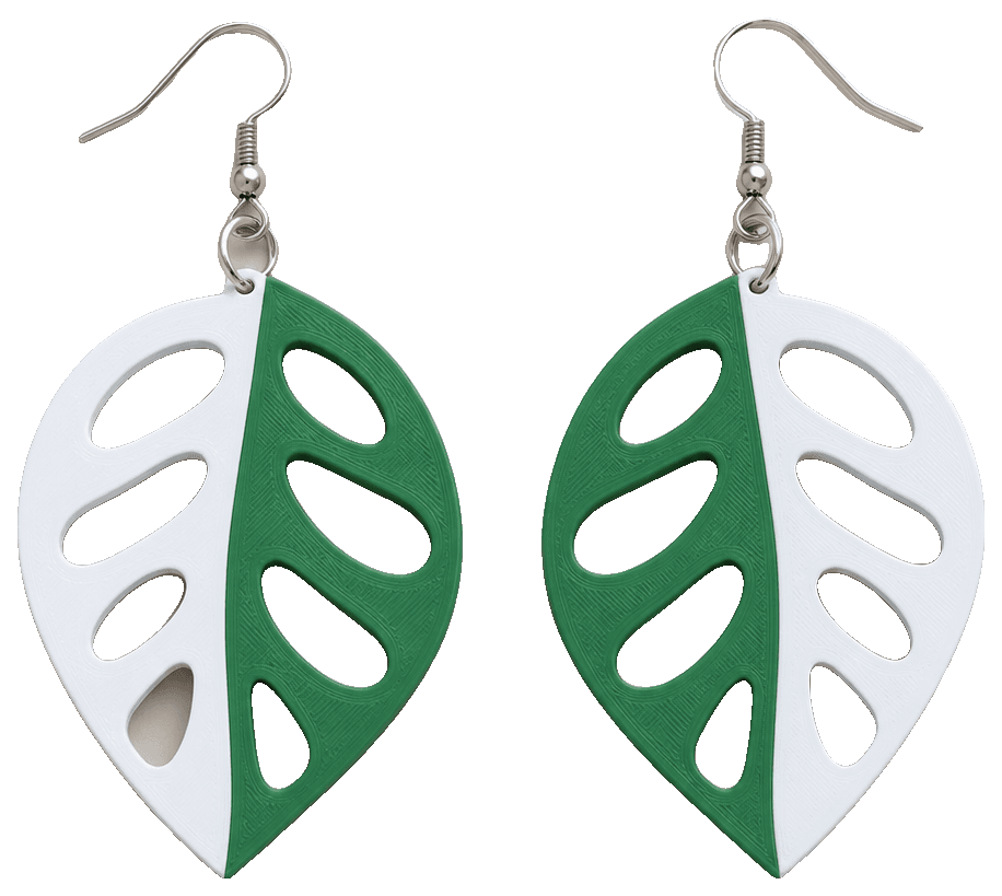 Monstera adansonii earrings / key chains — 3D-printed earrings