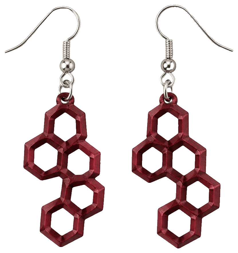 Honeycomb Style Earrings — 3D-printed earrings