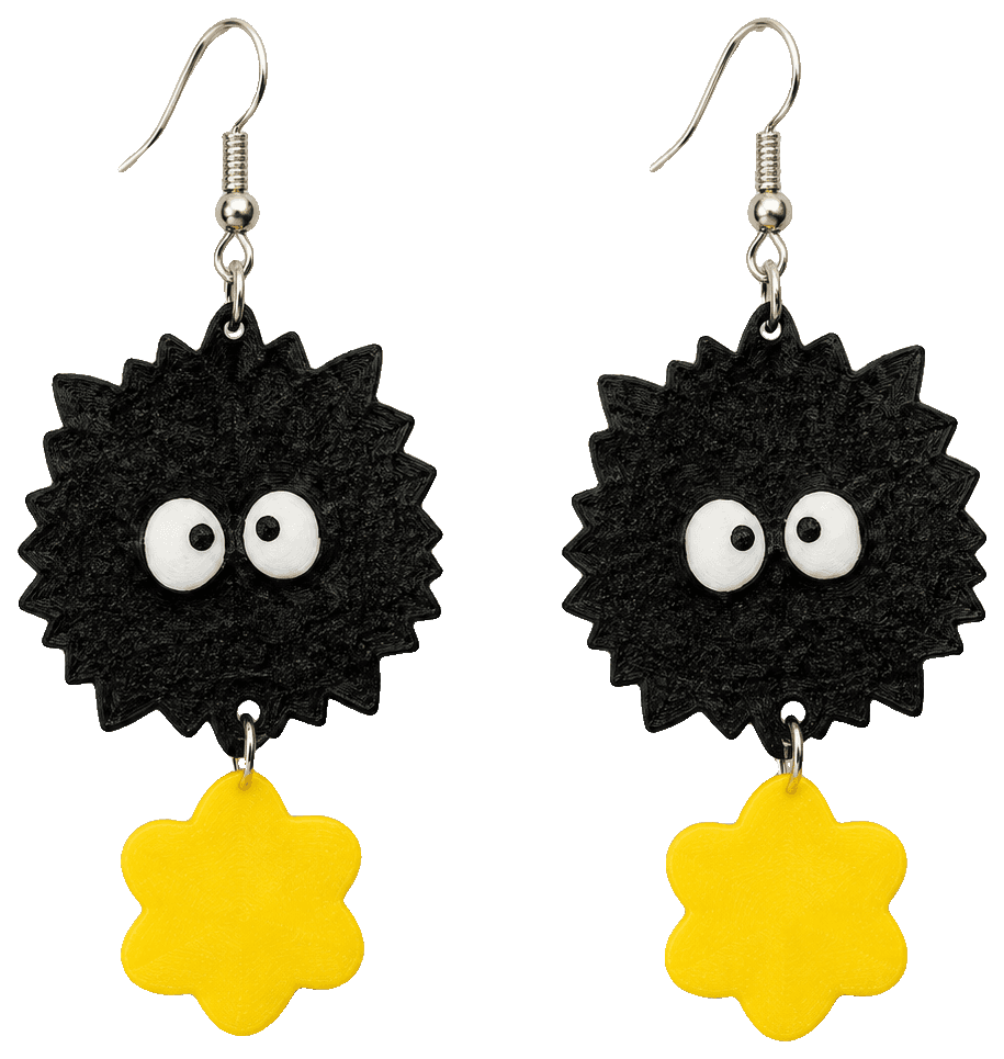 Susuwatari earrings — 3D-printed earrings
