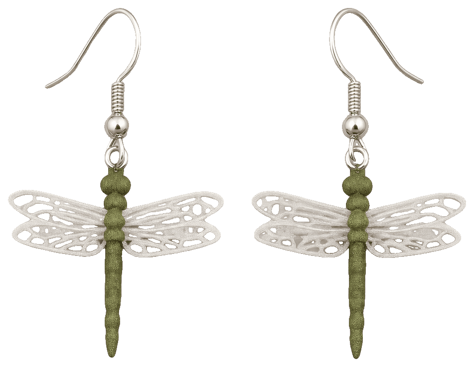 Dragonfly earrings 0.2/0.4mm — 3D-printed earrings
