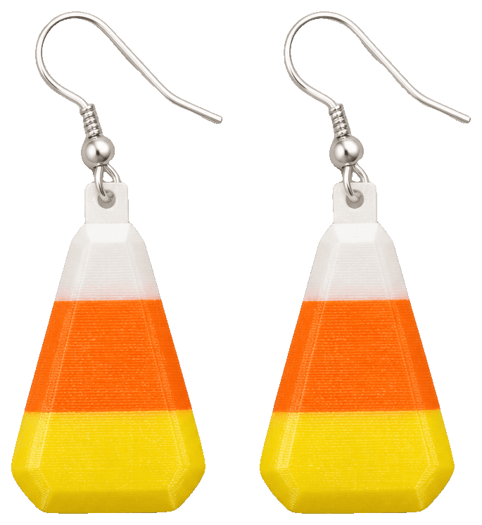 Candy corn earrings by DanBot007 — 3D-printed earrings
