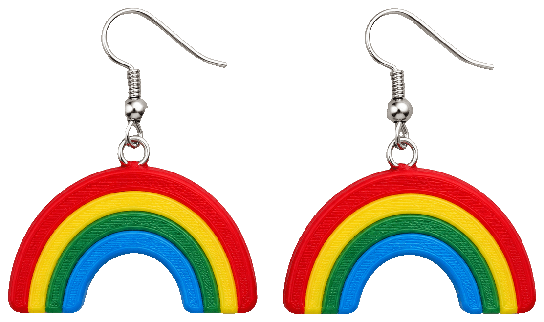 Rainbow earrings — 3D-printed earrings