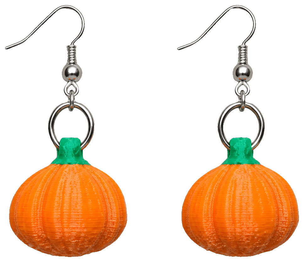 Halloween pumpkin earrings. — 3D-printed earrings