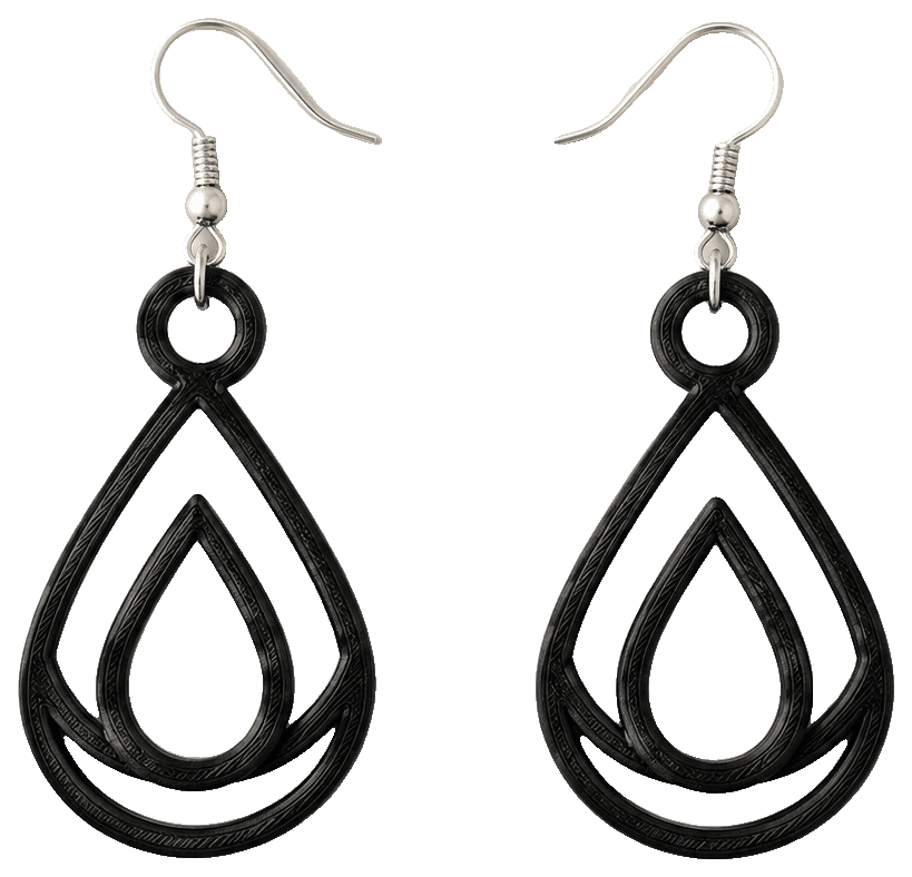 Boucle d'oreille goutte d'eau / Water dangle earring — 3D-printed earrings