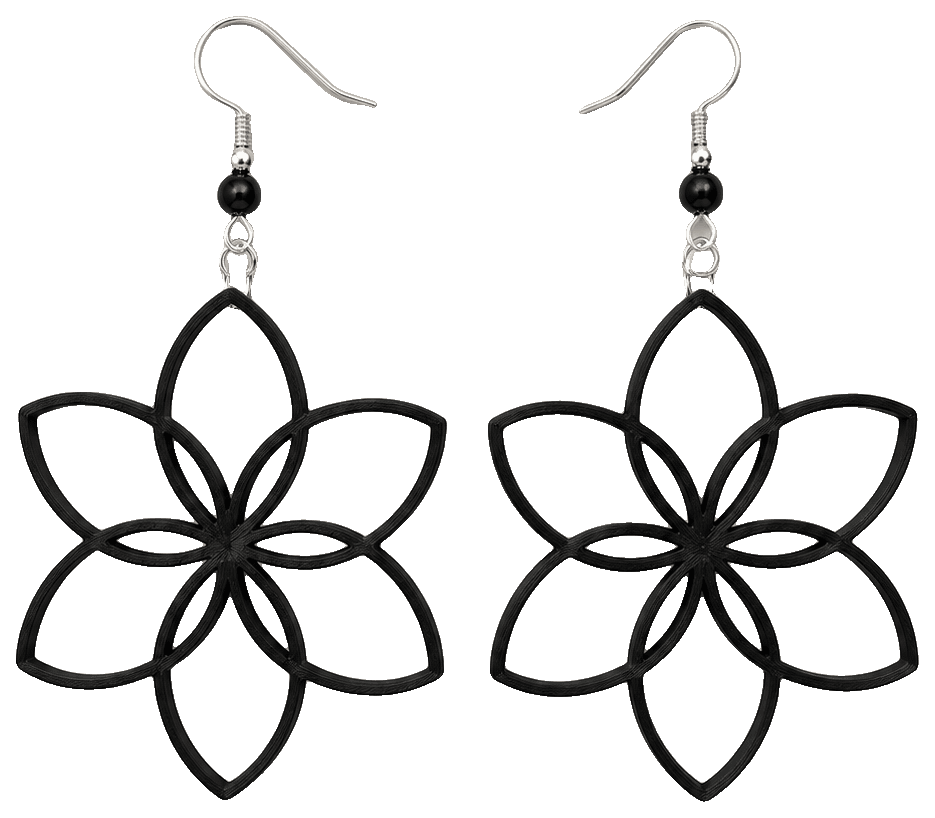 Flower earrings by Merche — 3D-printed earrings