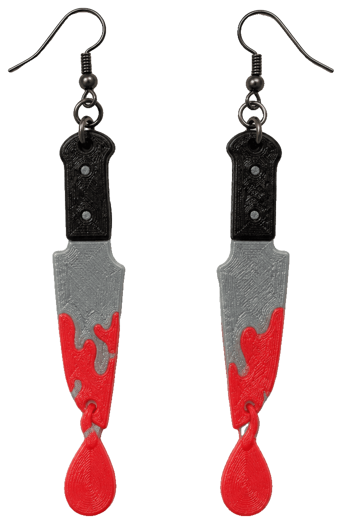 Knife drip earrings, Stud or Dangle — 3D-printed earrings