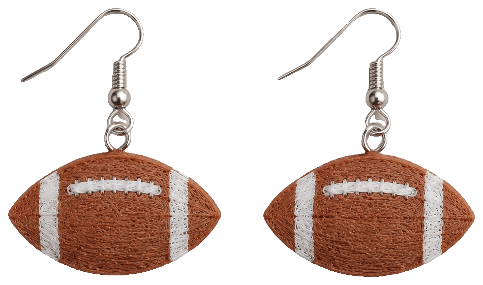 Football Earrings by ABC3DPRINTS — 3D-printed earrings