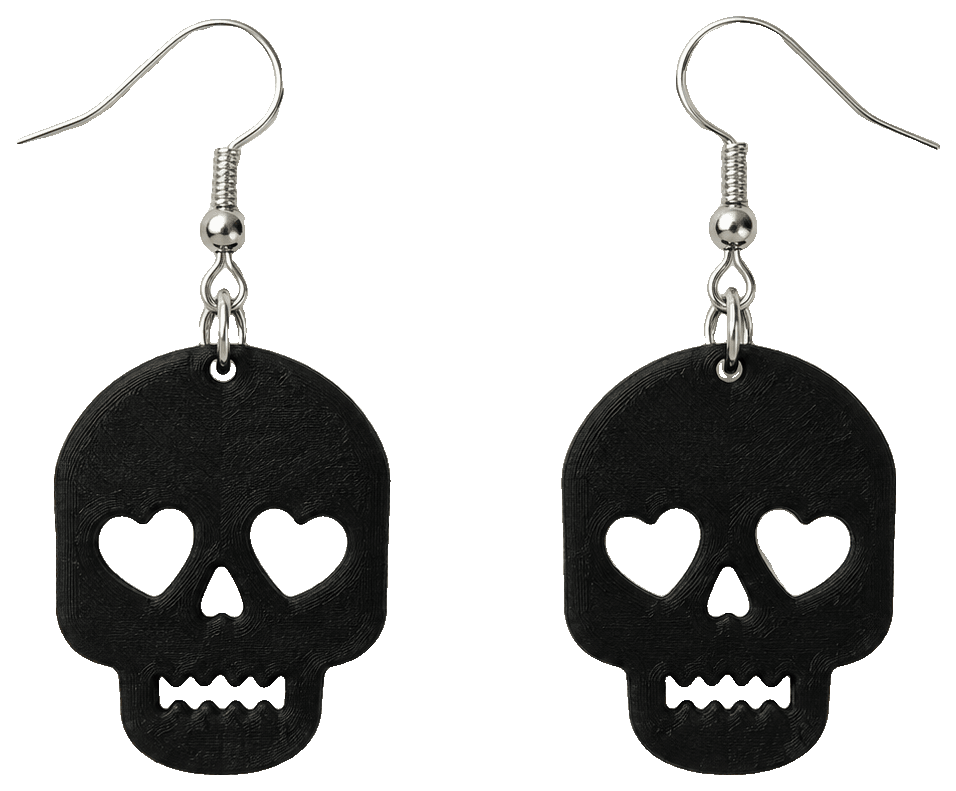 Skull earrings by 3DPrintFairy — 3D-printed earrings