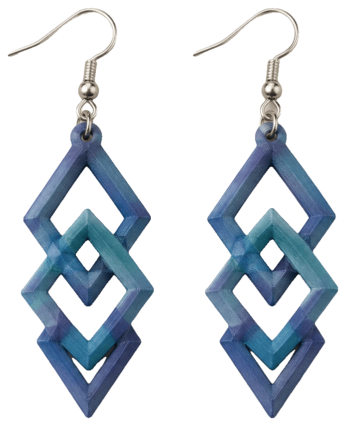 Rhombus Style Earrings — 3D-printed earrings