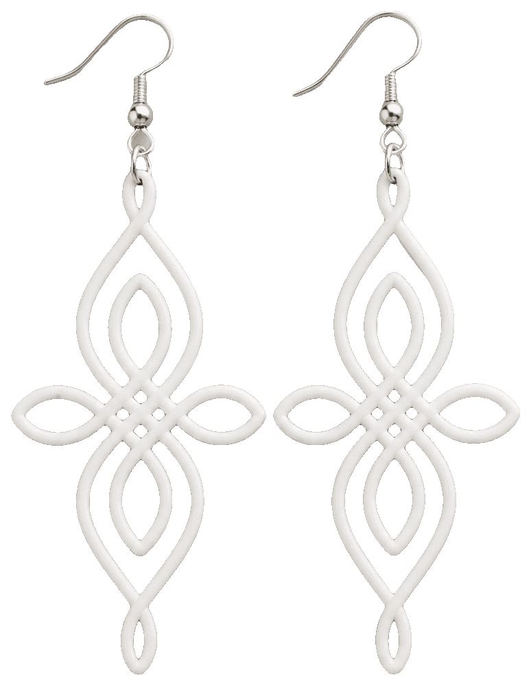 Long Celtic knot earrings — 3D-printed earrings