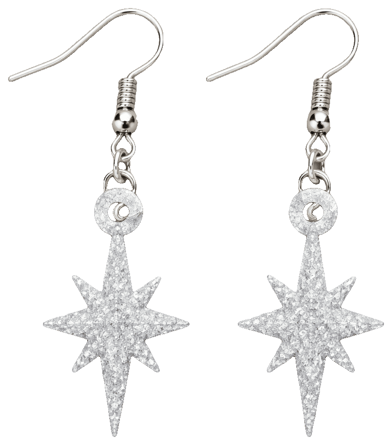 Starflake Star Pendant Earrings — 3D-printed earrings