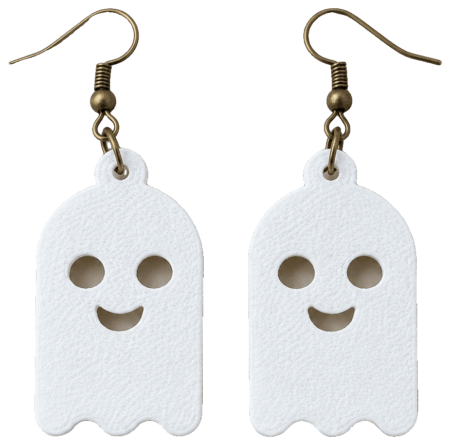 Ghost Halloween Earrings — 3D-printed earrings