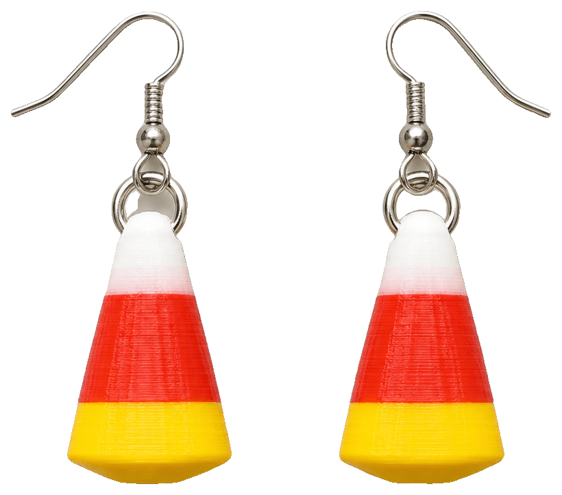 Candy Corn Earrings by Makerworks By B — 3D-printed earrings