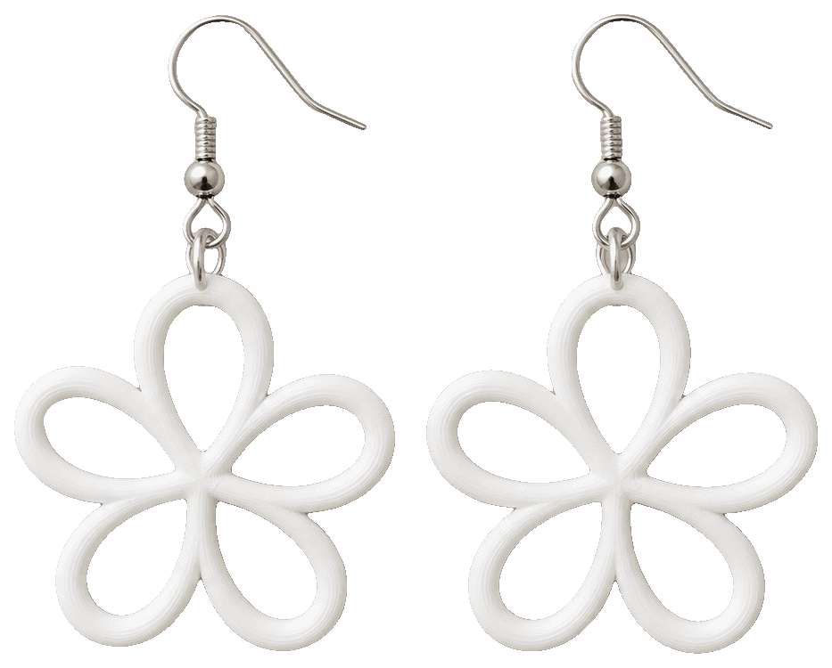 Flower line earrings — 3D-printed earrings