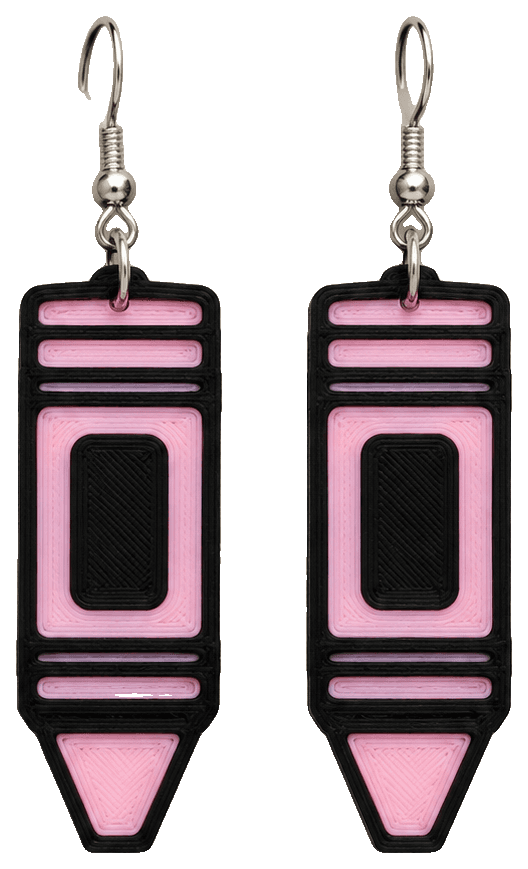 Crayon Earrings by jdicerchio — 3D-printed earrings