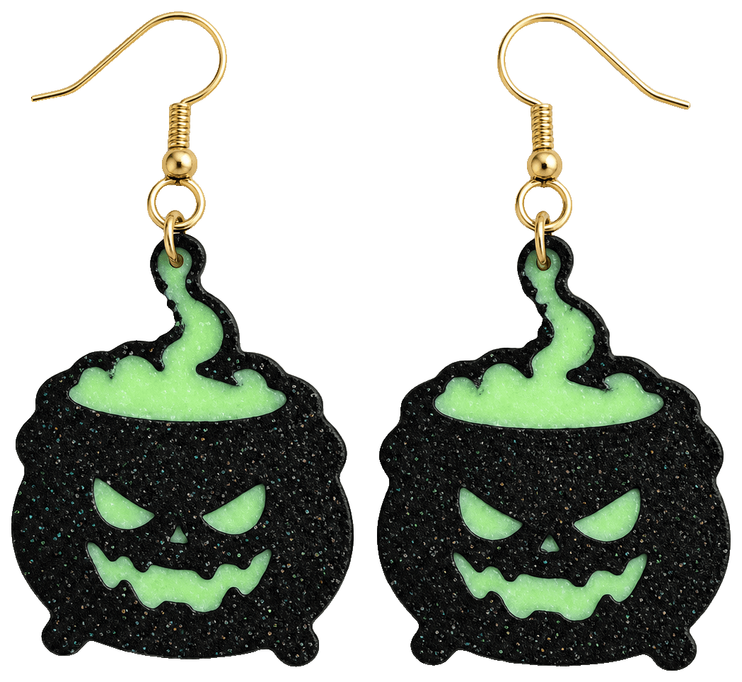 Cauldron Earrings — 3D-printed earrings