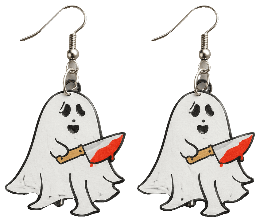 Knife Ghost Earrings — 3D-printed earrings