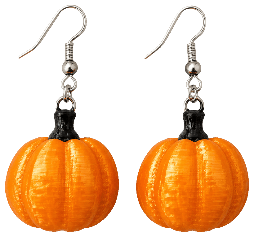 Pumpkin Earring (Halloween) — 3D-printed earrings